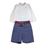 Marta Y Paula Completo 2 Pezzi Camicia-Bermuda Bicolore per Bambino 1201 BIANCO/BLU MARTA Y PAULA 