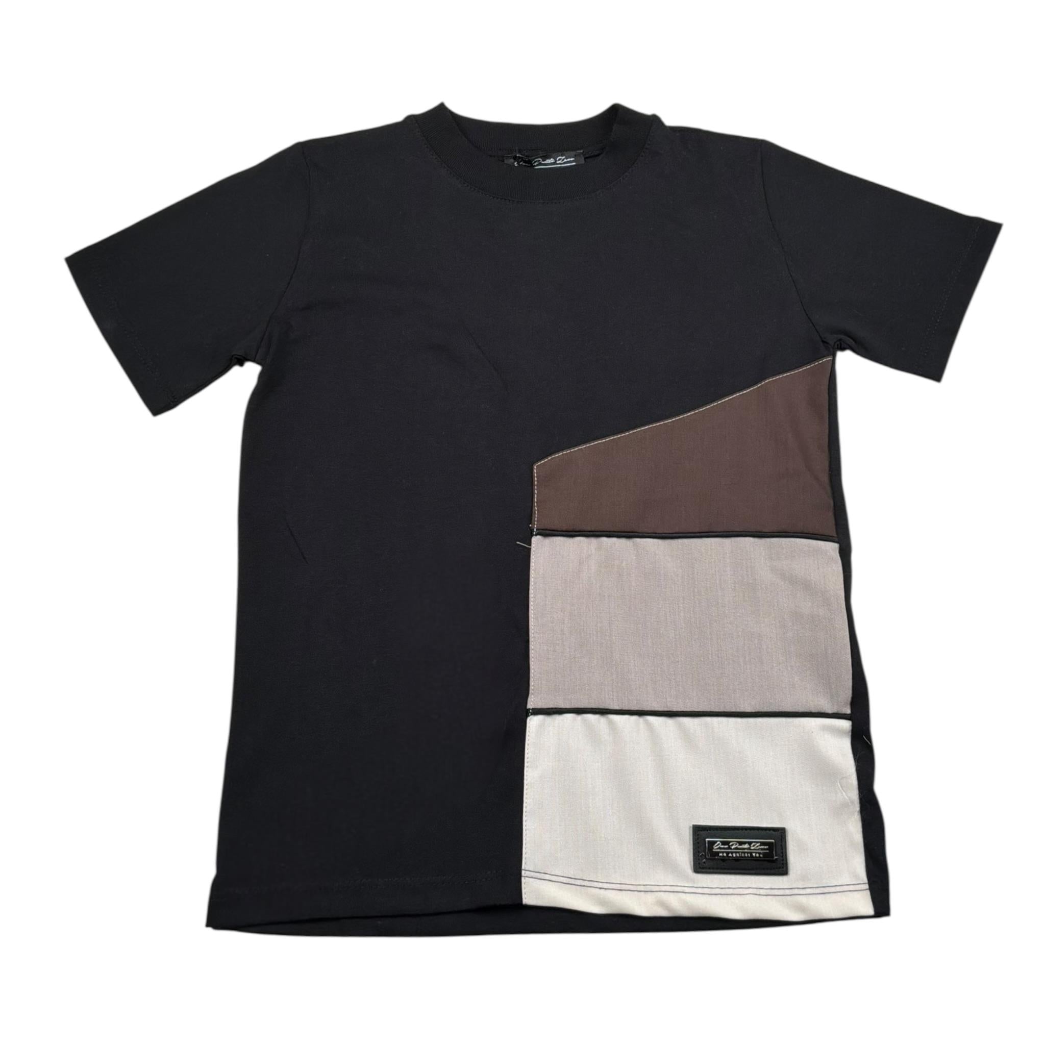 Duepuntozero T-Shirt Tinta Unita con Stampa per Bambino TSB3C NERO DUEPUNTOZERO 