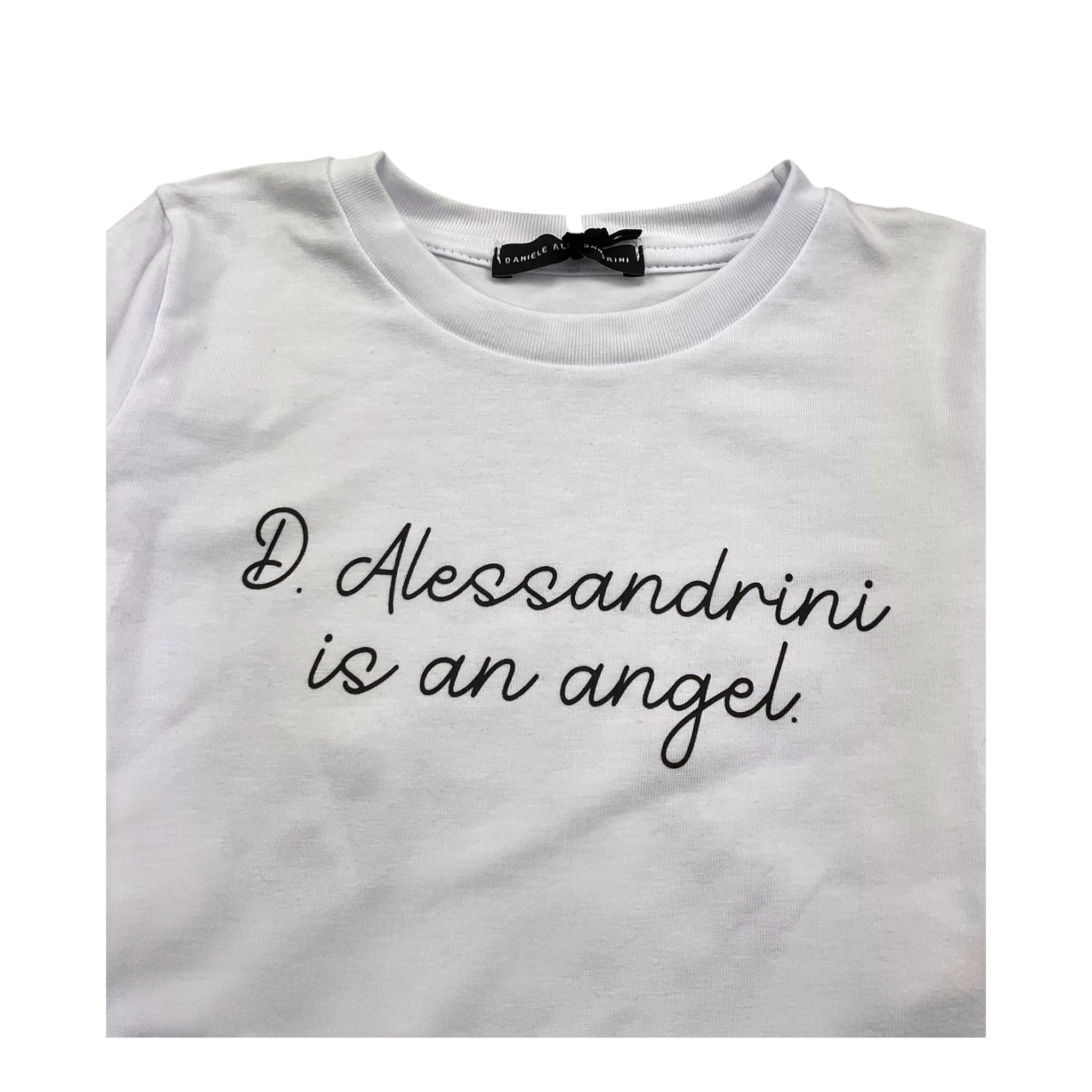 DANIELE ALESSANDRINI shirt girocollo tinta unita con stampa Bianco per Bambino 1291M00072XX BIANCO DANIELE ALESSANDRINI 