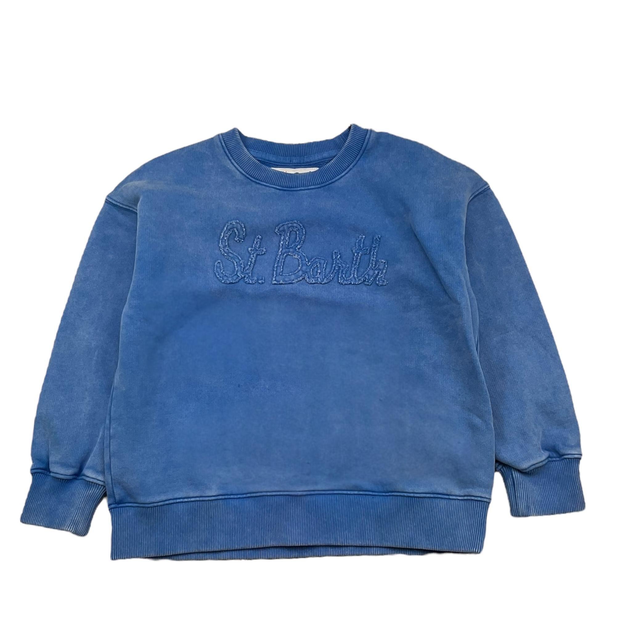 SAINT BARTH felpa tinta unita girocollo con stampa Blu per Bambina HRL0001 BLU SAINT BARTH 