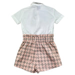 Trussardi Tuta Intera Mezza Manica Bicolore per Bambina TGP26079TU BIANCO/ROSA TRUSSARDI 