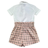 Trussardi Tuta Intera Mezza Manica Bicolore per Bambina TGP26079TU BIANCO/ROSA TRUSSARDI 