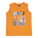 Chicco Solid Color Crew Neck Tank Top With Contrast Orange Print For Boys