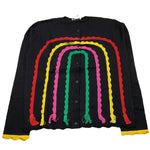 STELLA McCARTNEY cardigan tinta unita con ricami in contrasto Nero per Bambina TT9C00 NERO STELLA McCARTNEY 