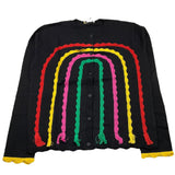 STELLA McCARTNEY cardigan tinta unita con ricami in contrasto Nero per Bambina TT9C00 NERO STELLA McCARTNEY 