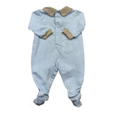 Isabel & Martinez Tutina Manica Lunga Tinta Unita con Ricami per Neonato IM25N478 AZZURRO ISABEL & MARTINEZ 