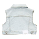 Vicolo Solid Color Denim Vest Light Blue for Girls