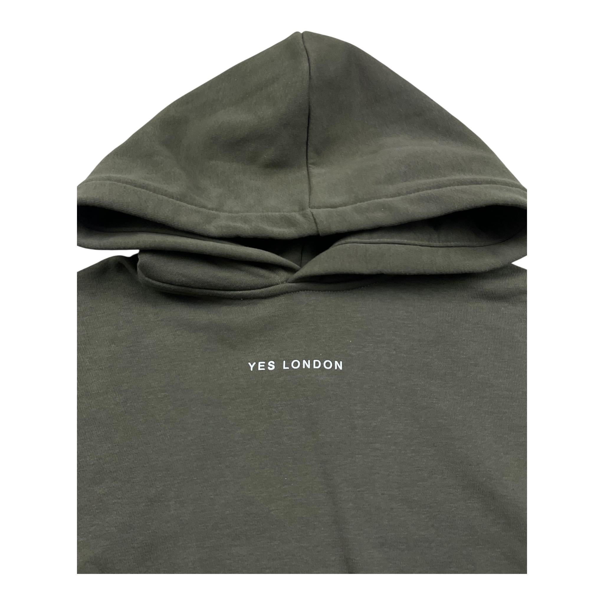 Yes London Felpa Smanicata Chiusa con Cappuccio Tinta Unita per Bambino JR5092 VERDE YES LONDON 