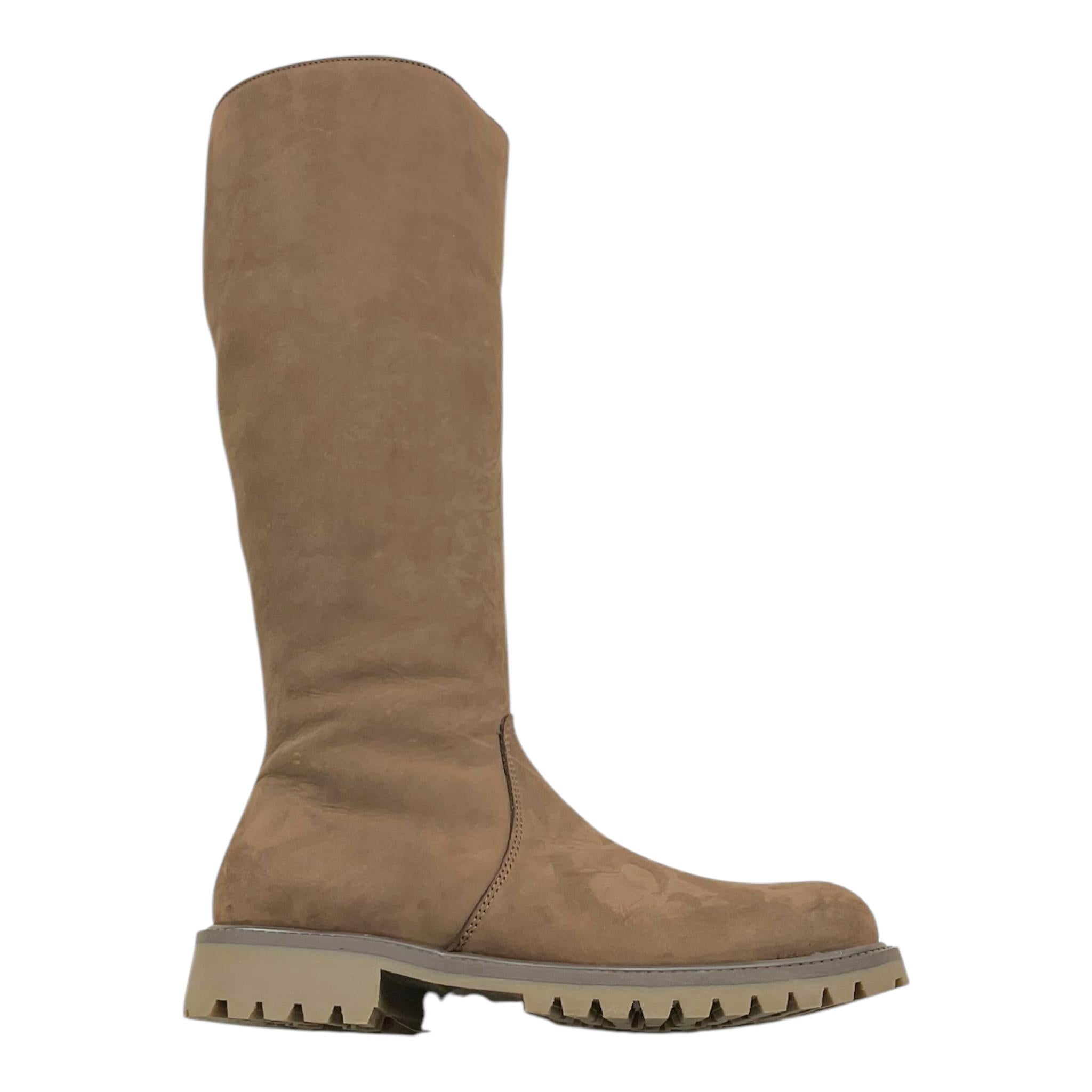 GALLUCCI stivale alto tinta unita in camoscio Marrone per Bambina J05072AM MARRONE GALLUCCI 