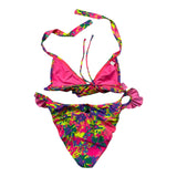 Mefui Multicolor Bikini Model Costume With Frills Triangle-Multicolor Slip For Girls