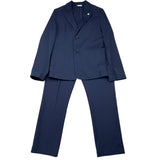 Manuel Ritz 2 Piece Suit Jacket-Pants Solid Color Blue For Boys
