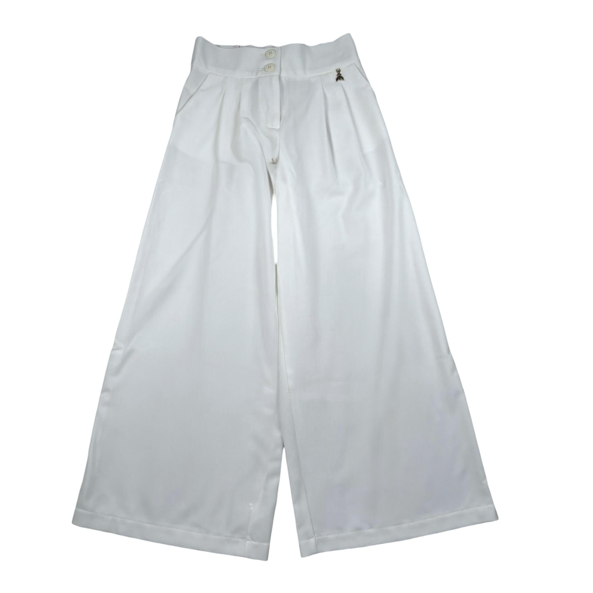 Patrizia Pepe Pantalone Tinta Unita Modello Palazzo per Bambina 7P0386 BIANCO PATRIZIA PEPE 