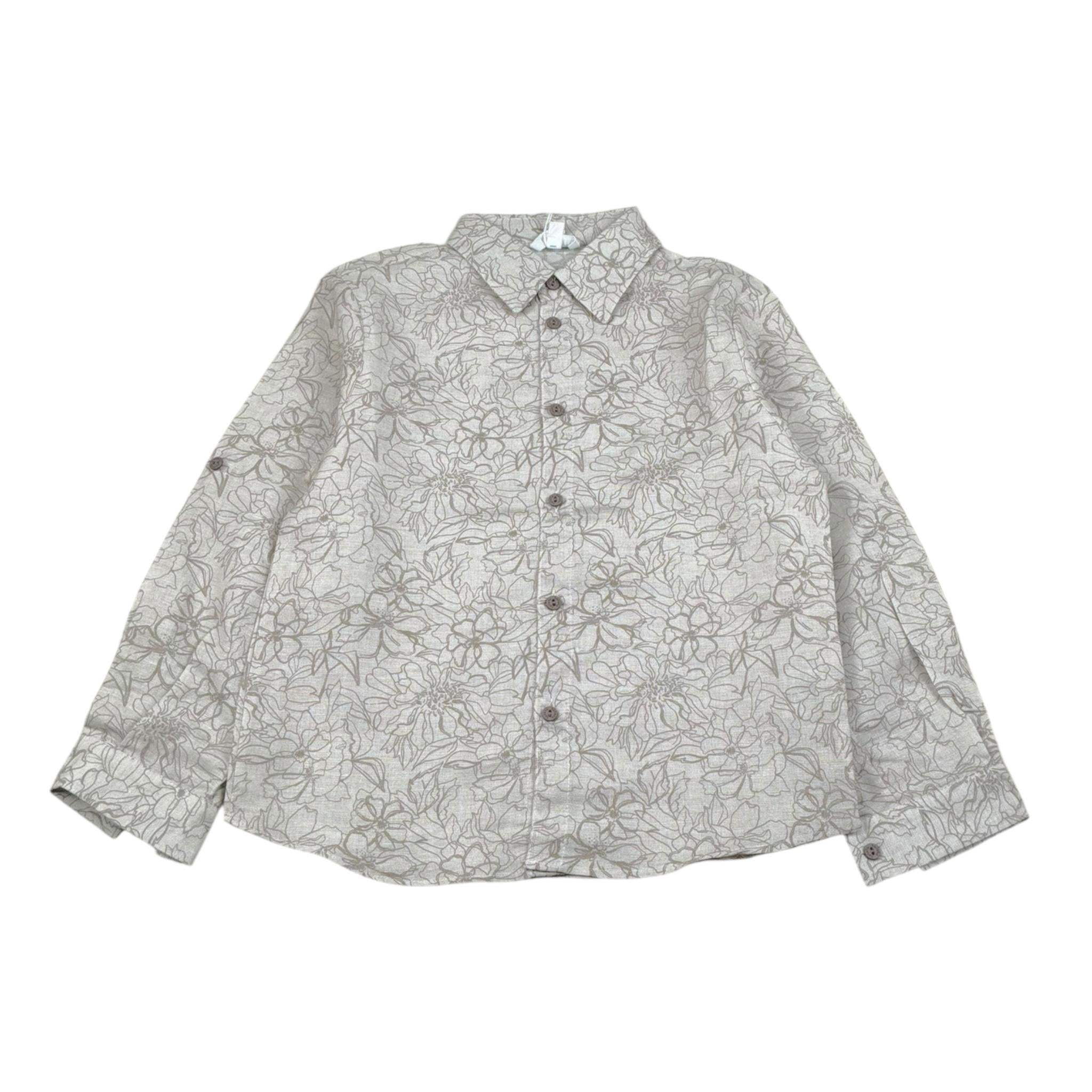 Lalalu' Camicia Manica Lunga Tinta Unita con Stampa per Bambino CML130PB BEIGE LALALU' 