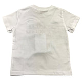 Cesare Paciotti Solid Color Crew Neck T-Shirt with White Logo Print for Newborns
