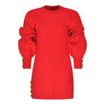 FUN & FUN abito in maglia tinta unita mezzo collo Rosso per Bambina FBDR00293 ROSSO FUN & FUN 
