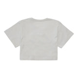 Maison Margiela Plain Crop T-Shirt With Glitter Print Grey For Girls