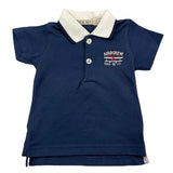 Emc Polo Half Sleeve Solid Color With Contrast Collar Blue for Baby