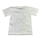 Emanuel Pris Solid Color Crew Neck T-Shirt with White Print for Newborns