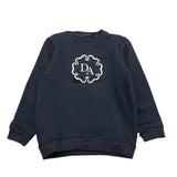 Daniele Alessandrini Crewneck Sweatshirt Solid Color with Blue Print for Newborns