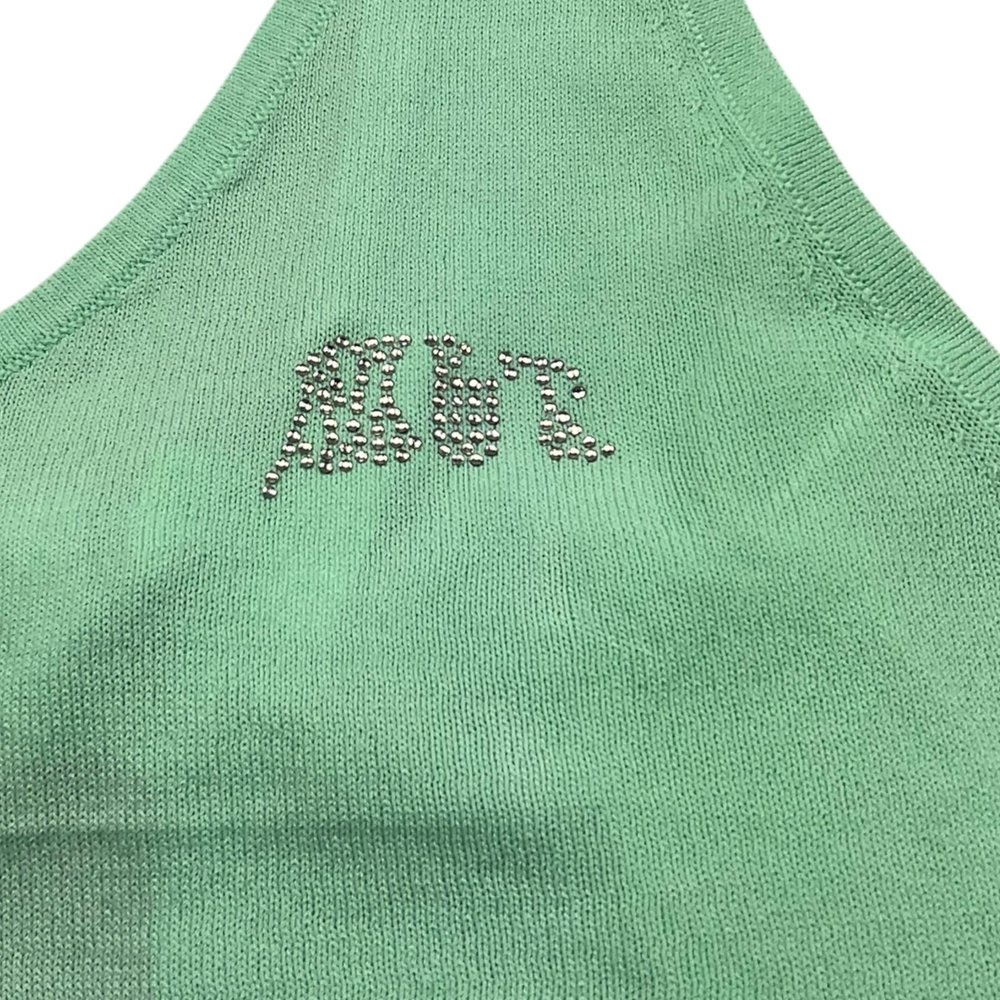 Met Top Tinta Unita con Brillantini per Bambina ME264 VERDE ACQUA MET 