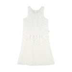 Billieblush Abito Tinta Unita con Fiori Giromanica per Bambina U21132J BIANCO BillIEBLUSH 