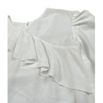 Gaialuna Camicia Tinta Unita con Balze per Bambina G2294 BIANCO GAIALUNA 