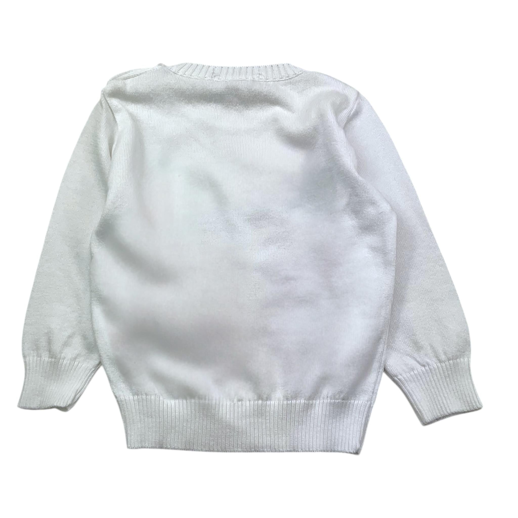 DANIELE ALESSANDRINI maglia girocollo tinta unita con stampa Bianco per Neonato 1231W00049N BIANCO DANIELE ALESSANDRINI 