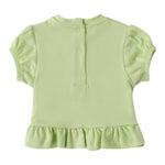 Mini Banda T-Shirt Girocollo Tinta Unita con Stampa per Neonata 3B726 VERDE MINI BANDA 