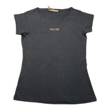 Yes Zee Solid Color Crew Neck T-Shirt With Print Black For Girls