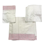 NINNAOH set lenzuola 3pz tinta unita con applicazioni Bianco per Neonata I21LE9 BIANCO NINNAOH 