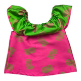 Mariuccia Solid Color Shirt Armhole With Fuchsia Ruffle For Girls