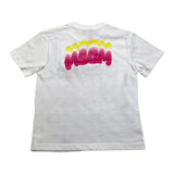 Msgm Solid Color Crew Neck T-Shirt With White Cat Print For Girls
