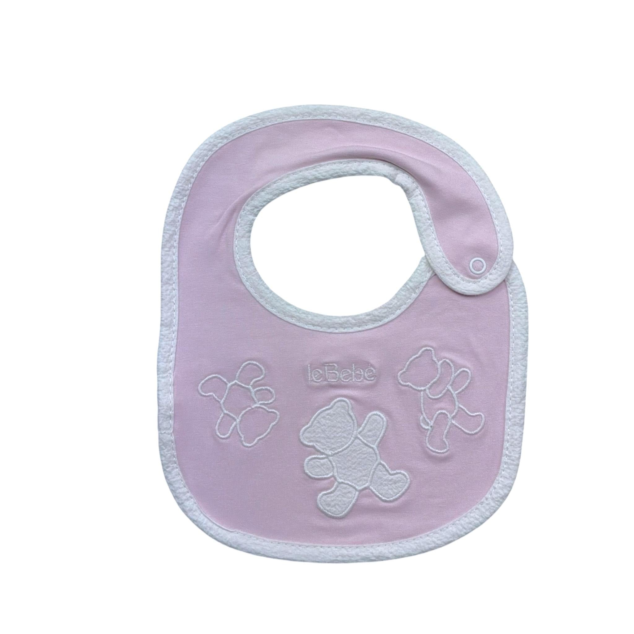 Le Bebe' Bavetta Tinta Unita con Stampa per Neonata LBG6294 ROSA LE BEBE' 