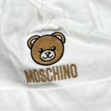 Moschino Cappello Tinta Unita con Stampa per Neonato MRY03E BIANCO MOSCHINO 