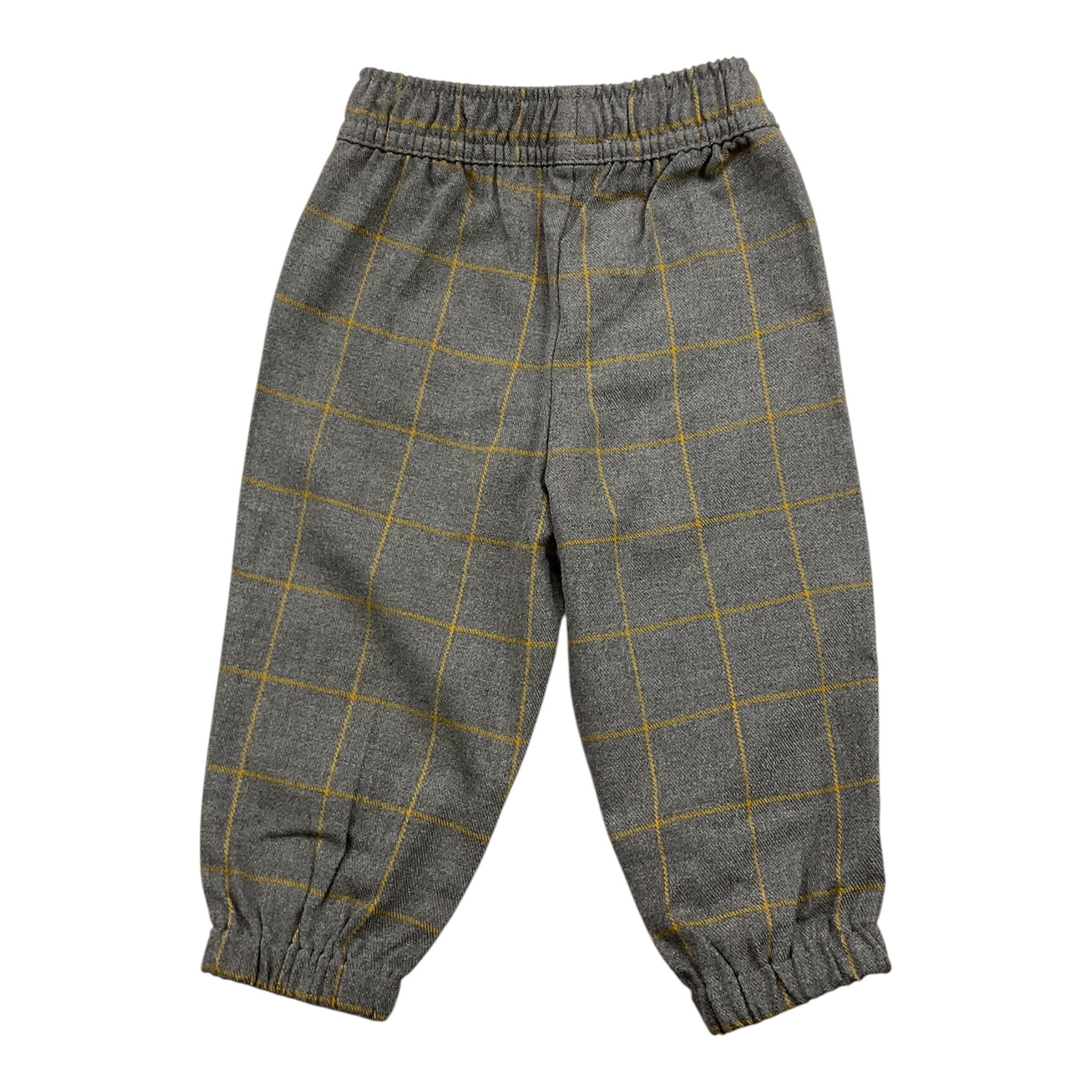 Y-CLU pantalone tinta unita con fantasia a quadri Grigio per Neonato BYN10773 GRIGIO Y-CLU 