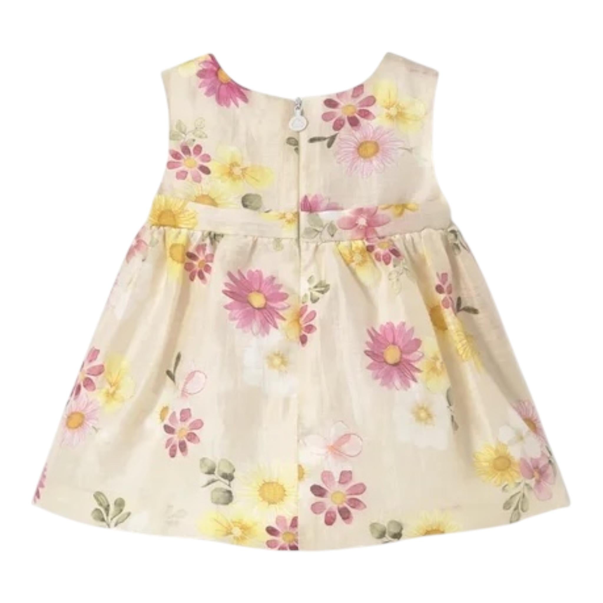 Mayoral Abito Giromanica Tinta Unita con Stampa Fiori per Neonata 1863 BEIGE MAYORAL 