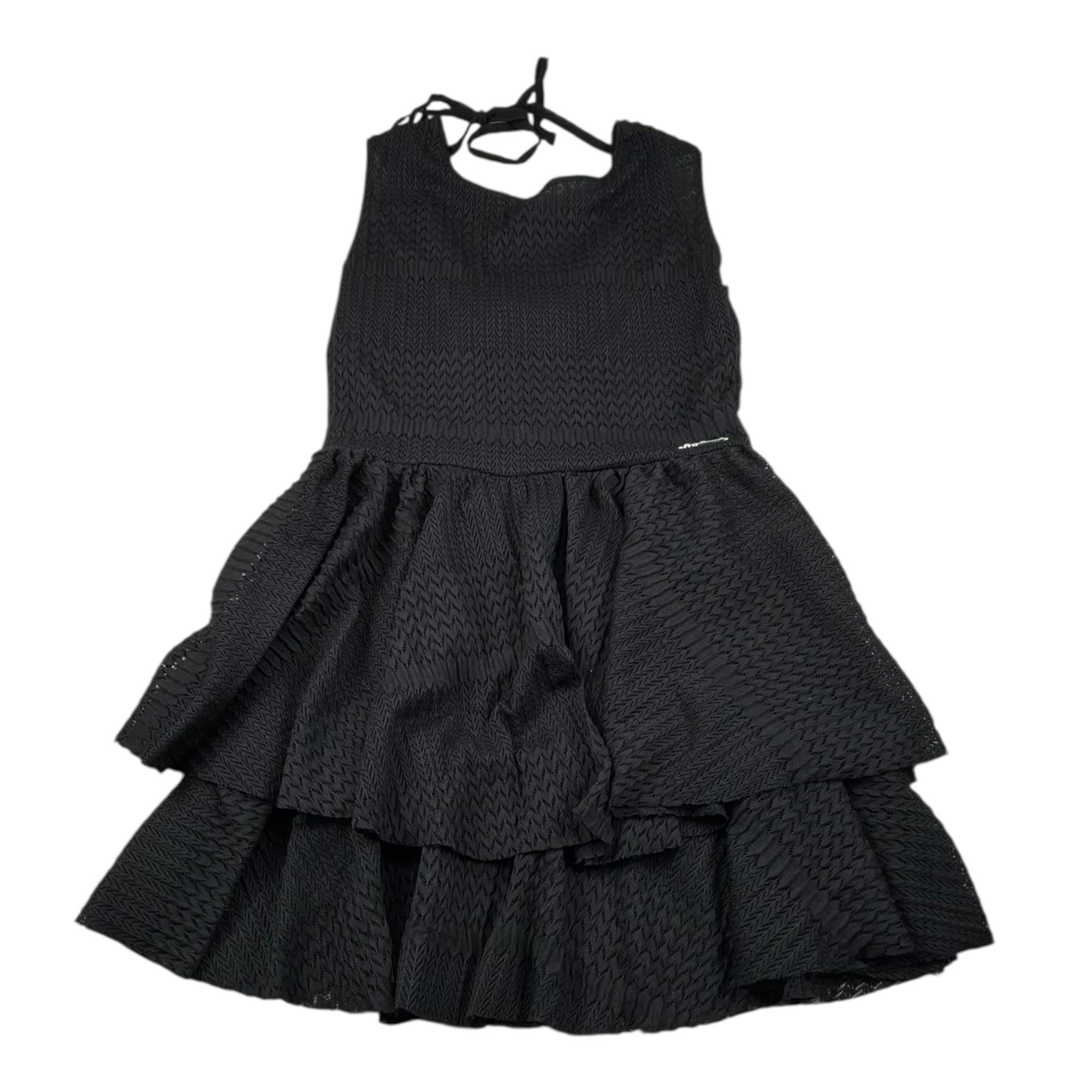 Gaelle Abito Giromanica Tinta Unita con Trafori per Bambina 2746V00398X NERO GAELLE 