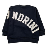 Daniele Alessandrini Crewneck Sweatshirt Solid Color with Contrast Print Blue for Newborns