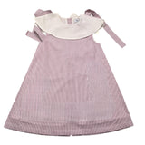 Ilfarobimbi Two-Tone Dress With Armholes And Striped Pattern White For Girls