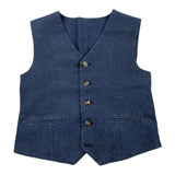 Dan John Blue Solid Waistcoat For Boys