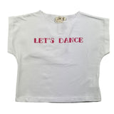 Babe &amp; Tess Solid Color Crew Neck T-Shirt With Contrast Print White For Girls