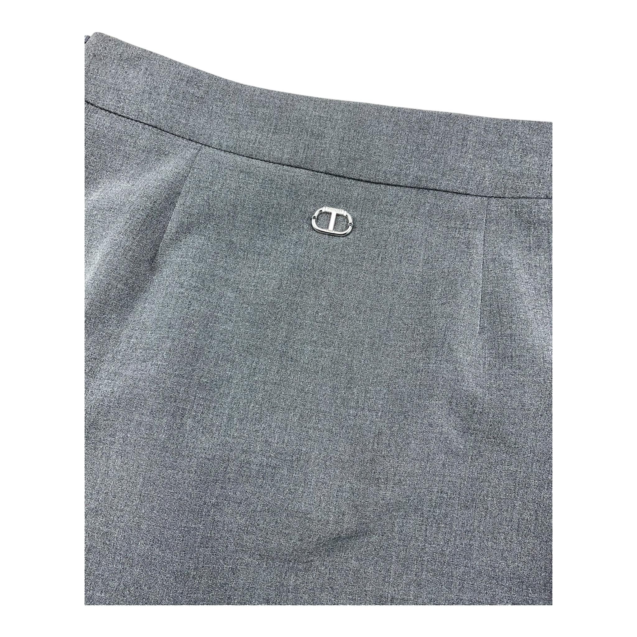 TWINSET gonna tinta unita plissettata asimmetrica Grigio per Bambina 242GJ2117 GRIGIO TWINSET 