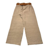 Janice Beige Palazzo Pants Solid Color For Girls