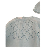 Juliana Completo 3 Pezzi Maglia-Ghettina-Cappello Azzurro per Neonata 25027 AZZURRO JULIANA 