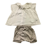 Caffe' D'Orzo Complete Shirt-Short Two-Tone White For Newborn