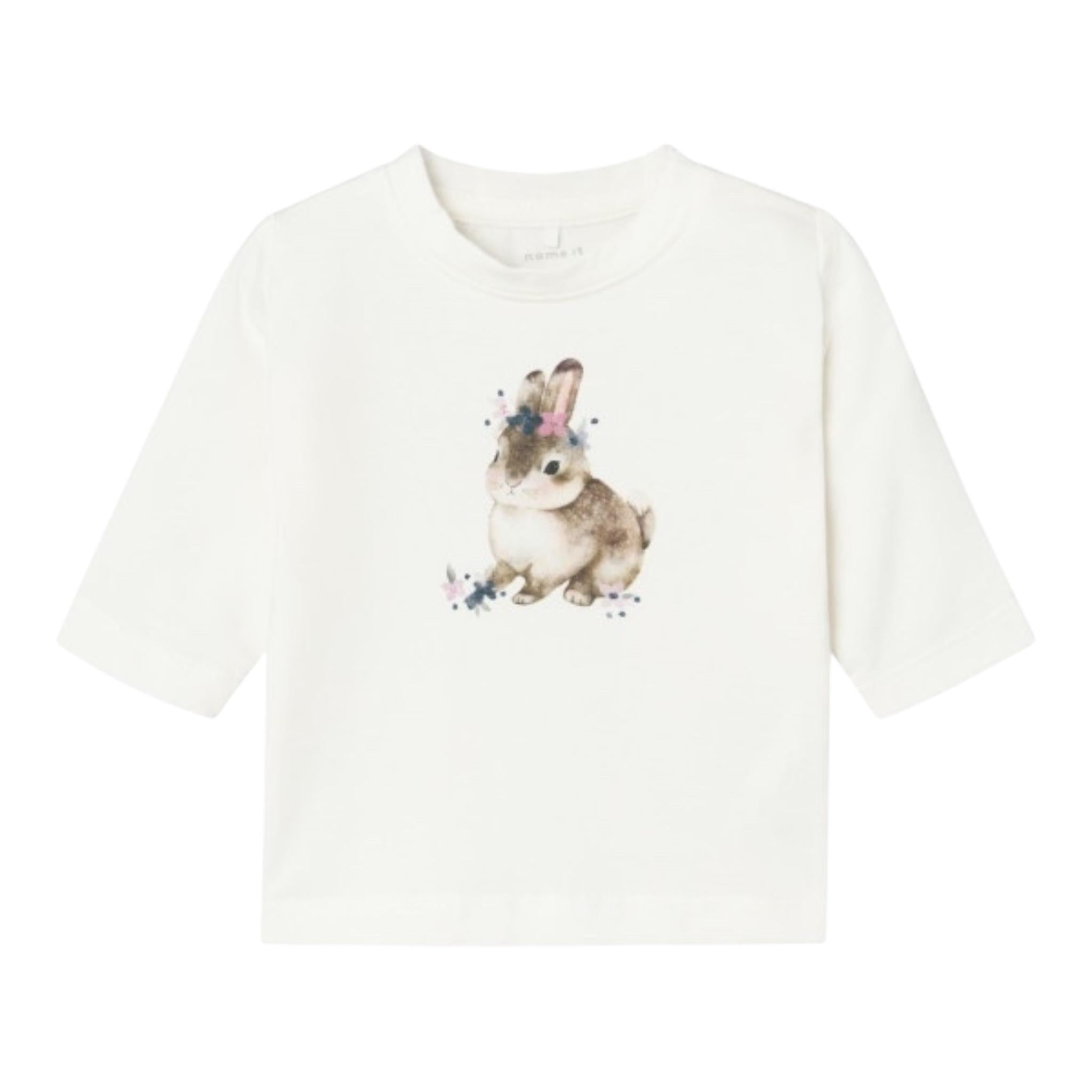 NAME IT shirt tinta unita girocollo con stampa Bianco per Neonata 13233403 BIANCO NAME IT 