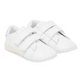 Versace Sneakers Solid Color With Rips And White Logo Print For Newborns