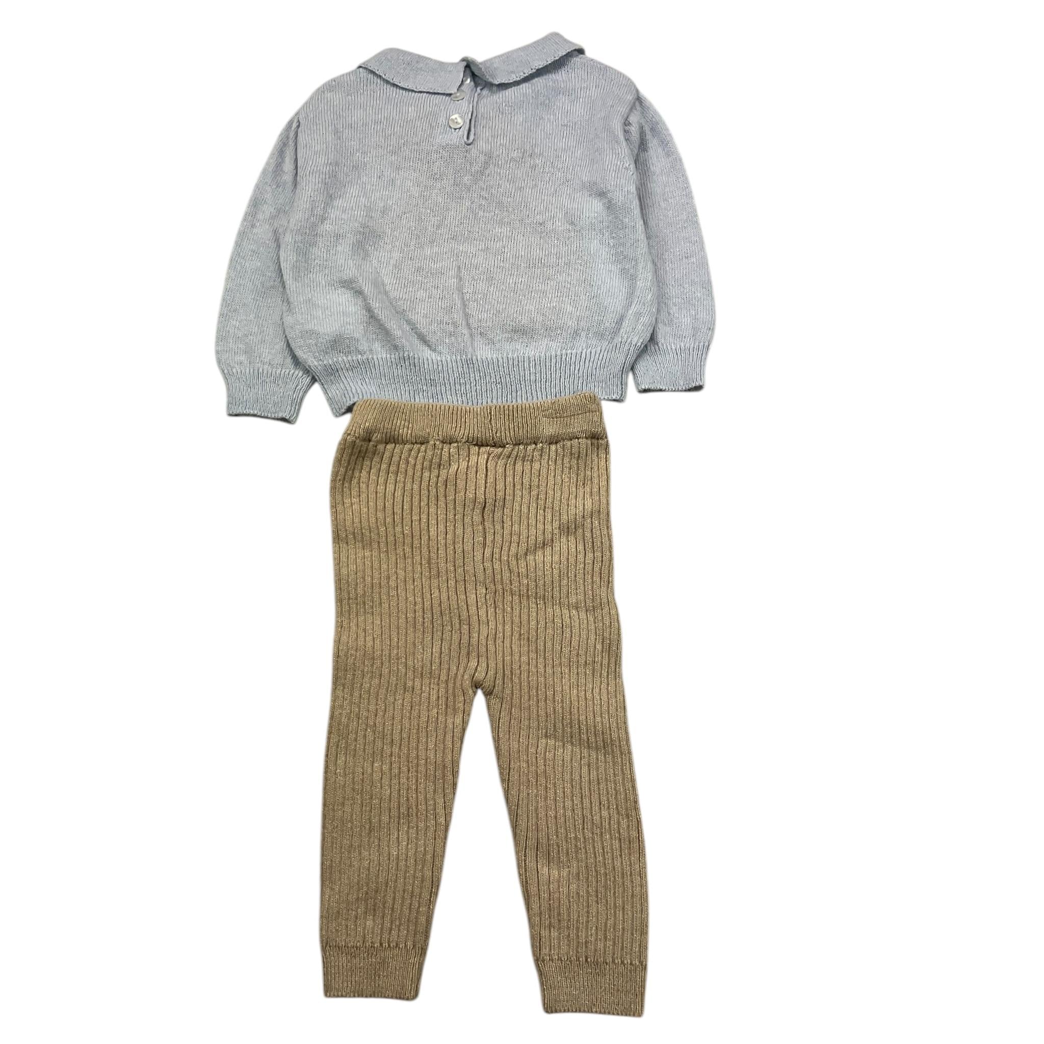 LE BEBE' completi 2 pezzi maglia-pantalone bicolore Azzurro/beige per Neonato LBB5104 AZZURRO/BEIGE LE BEBE' 