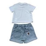 Moschino Completo 2 Pezzi T-Shirt-Bermuda Tinta Unita con Stampa per Neonato MUG01O BIANCO MOSCHINO 