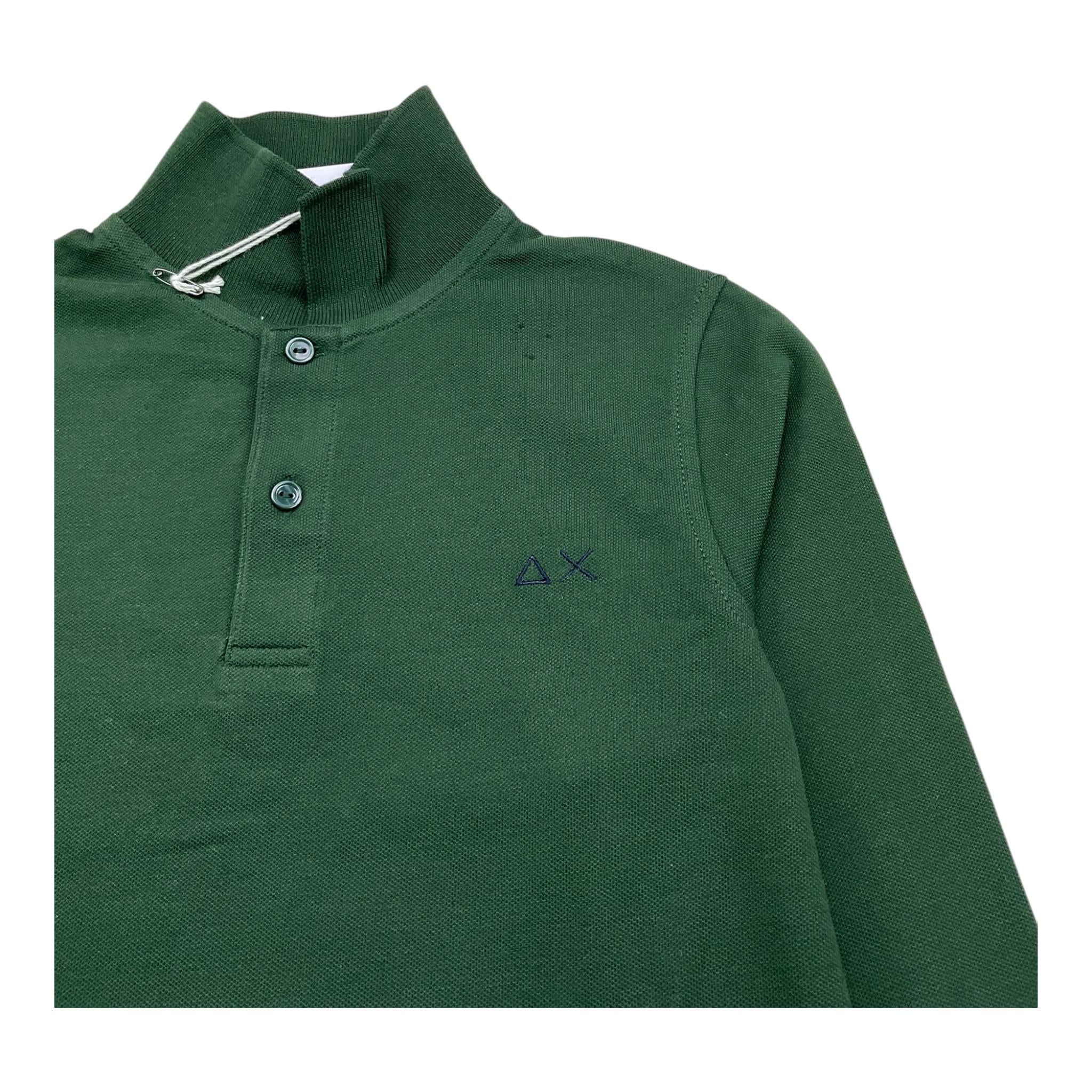SUN68 polo manica lunga tinta unita Verde per Bambino A43309 VERDE SUN68 